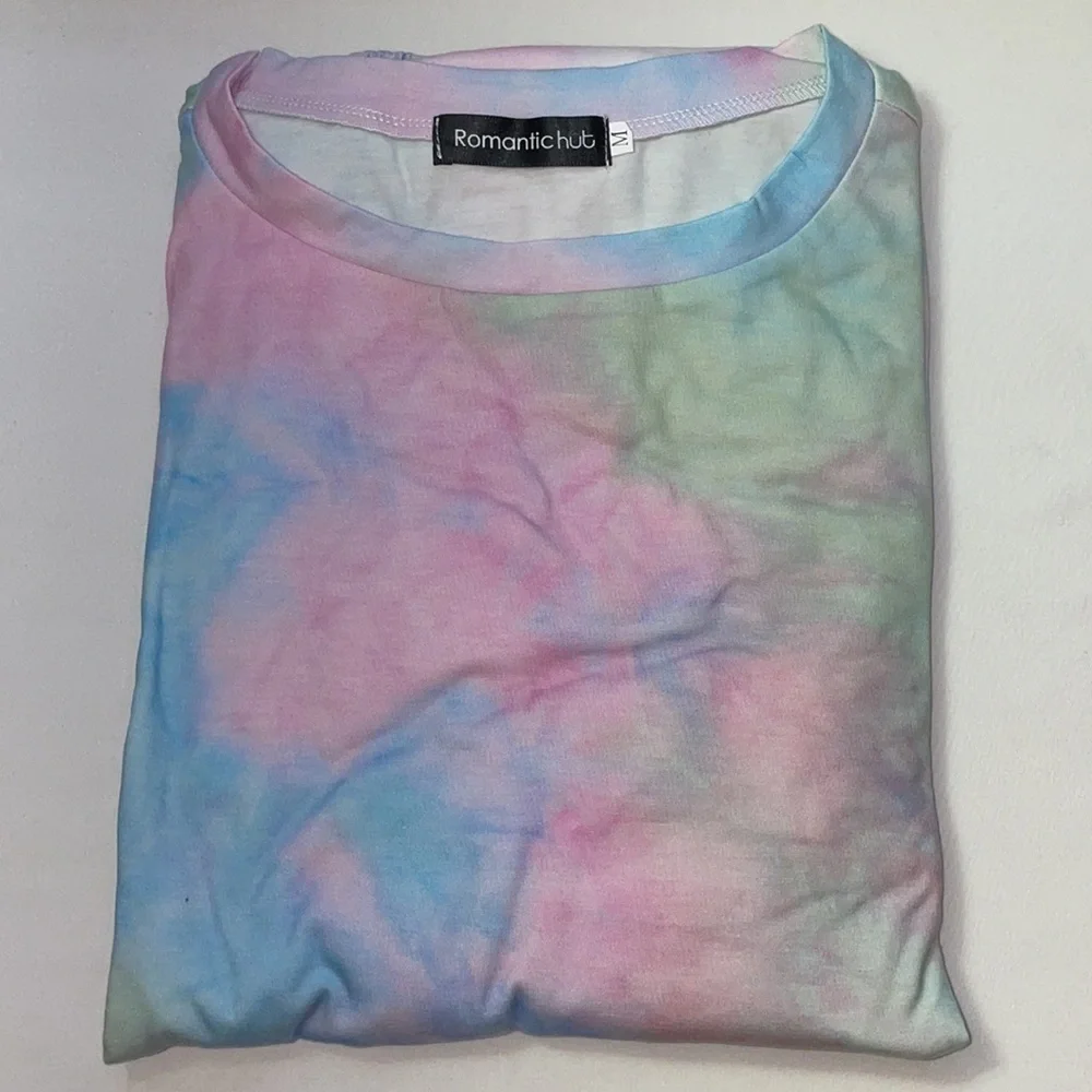 New Women's Tie-Dye Long Sleeve Top & Joggers Set
